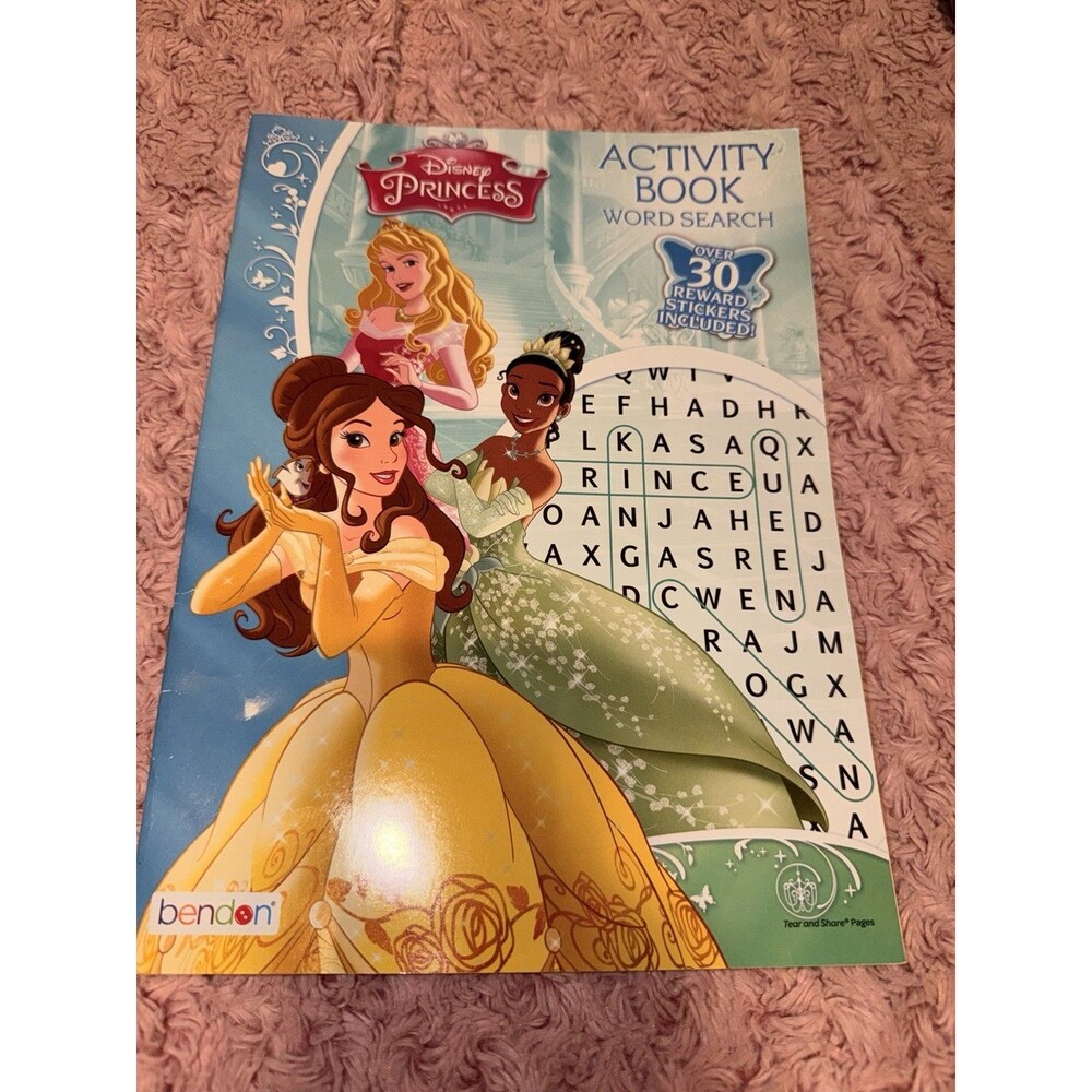Disney Princess Word Search Digest Activity Book W/ Stickers Larger Print